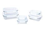 Jogo de Potes de Vidro Brinox com Tampa Retangular Lock & Stock 6 Peças
