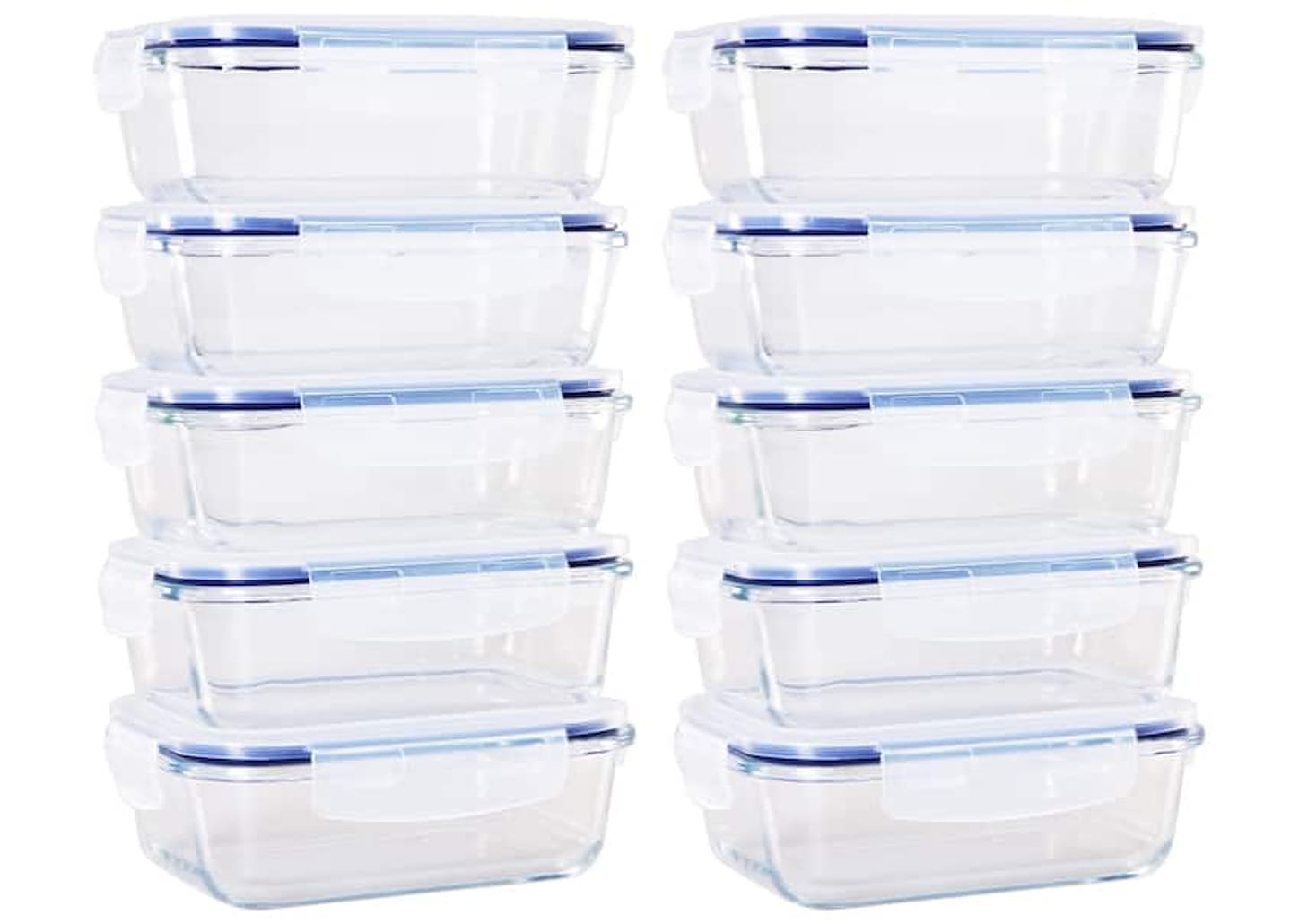 Jogo de Potes de Vidro Brinox com Tampa Retangular Lock & Stock 640ml 10 Peças