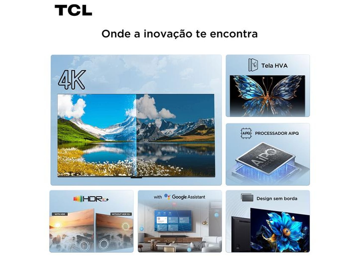 Smart TV 75" TCL 4K UHD LED HVA Google TV 75P6K 2025