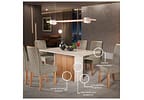 Mesa de Jantar 6 Cadeiras 6 Lugares Retangular Mel e Off White Sonetto Móveis Cris