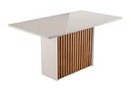 Mesa de Jantar 6 Cadeiras 6 Lugares Retangular Mel e Off White Sonetto Móveis Cris