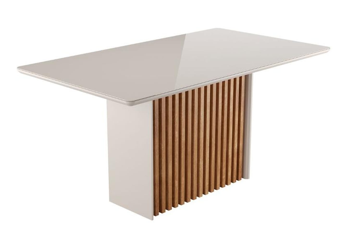 Mesa de Jantar 6 Cadeiras 6 Lugares Retangular Mel e Off White Sonetto Móveis Cris