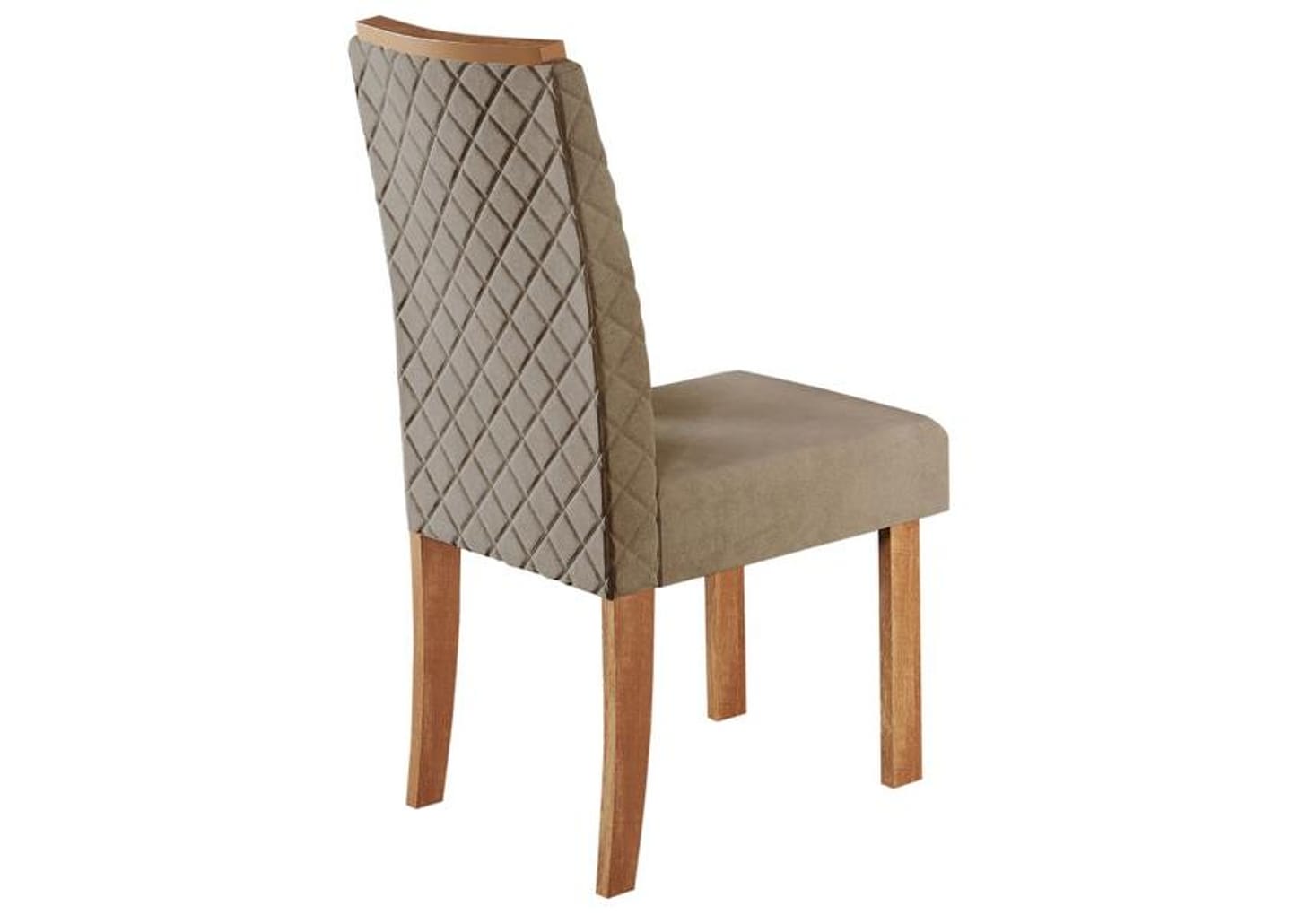 Mesa de Jantar 6 Cadeiras 6 Lugares Retangular Mel e Off White Sonetto Móveis Cris