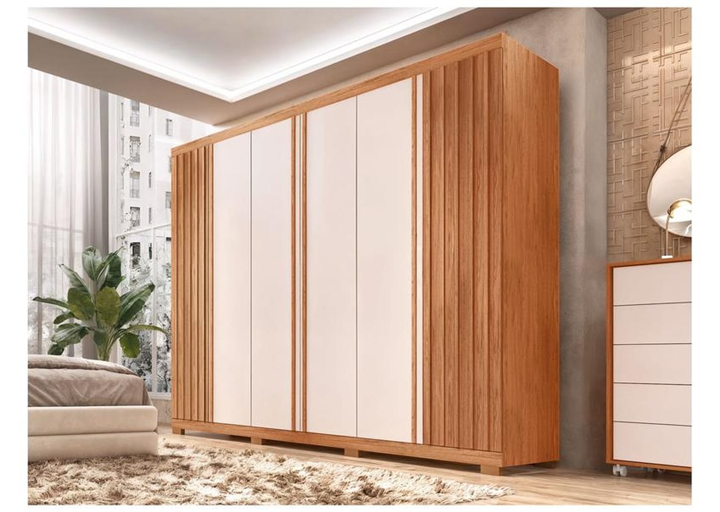 Guarda-roupa 4 Gavetas 6 Portas Caemmun Phoenix