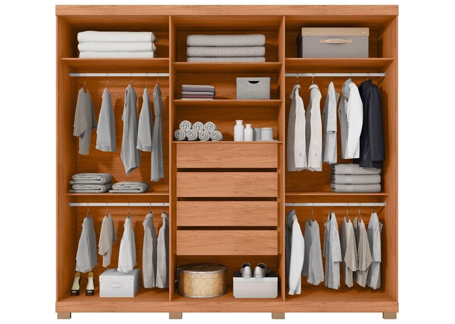 Guarda-roupa 4 Gavetas 6 Portas Caemmun Phoenix