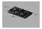 Cooktop 5 Bocas a Gás GLP Electrolux Preto Acendimento Automátic Pro Series KE5PS