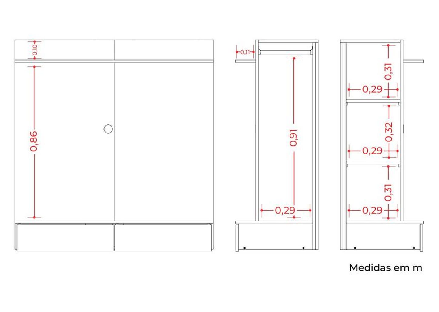 Painel para TV até 42" Móveis Albatroz Wave