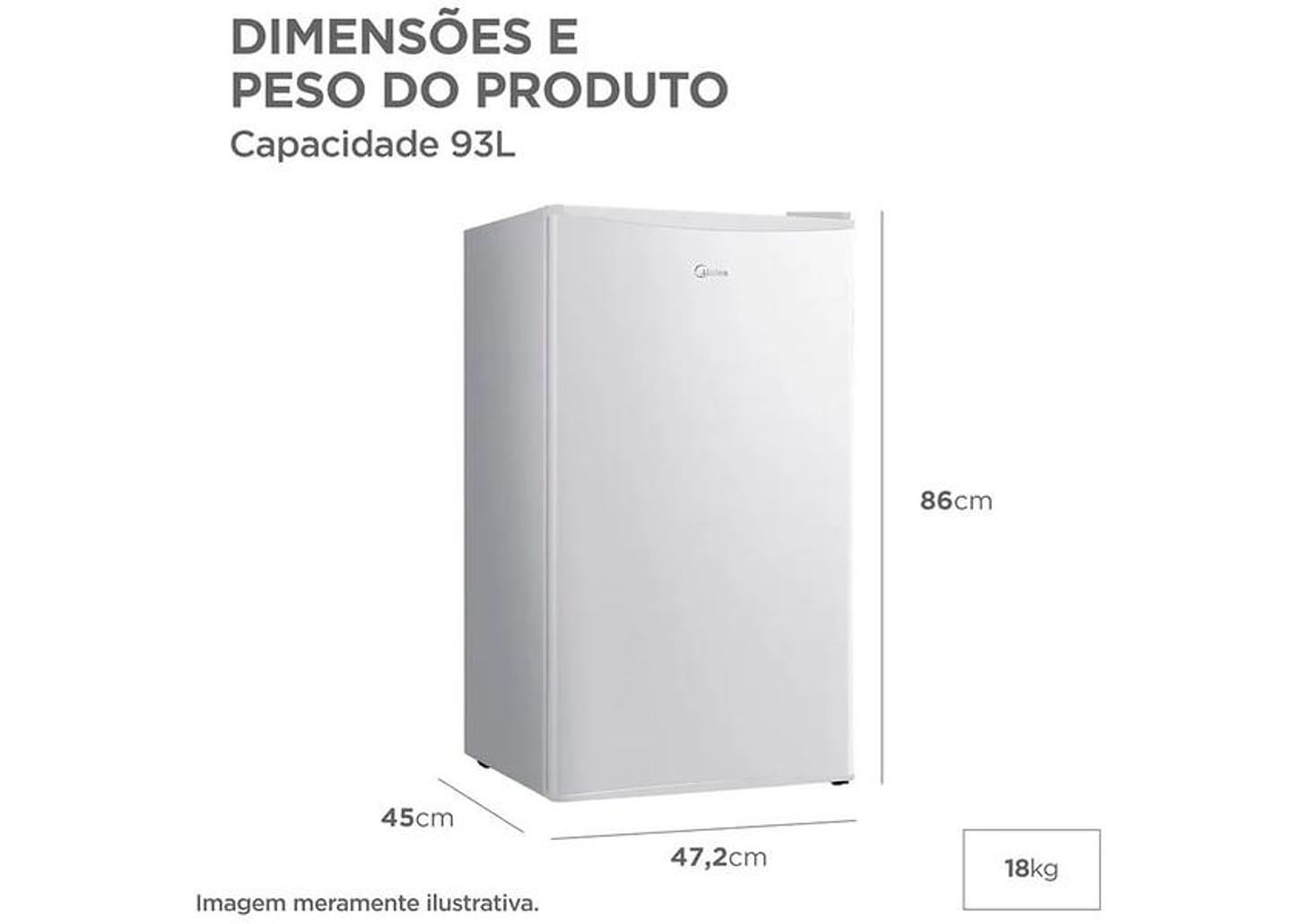 Frigobar Midea 93L Branco Inverter MDRD142FGD013