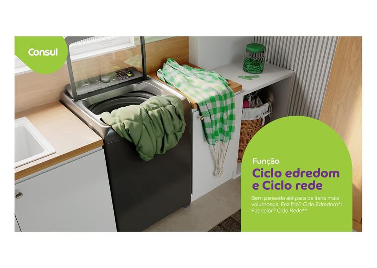 Lavadora de Roupas Consul 15kg 12 Programas de Lavagem Cinza Chumbo CWN15A9ANA