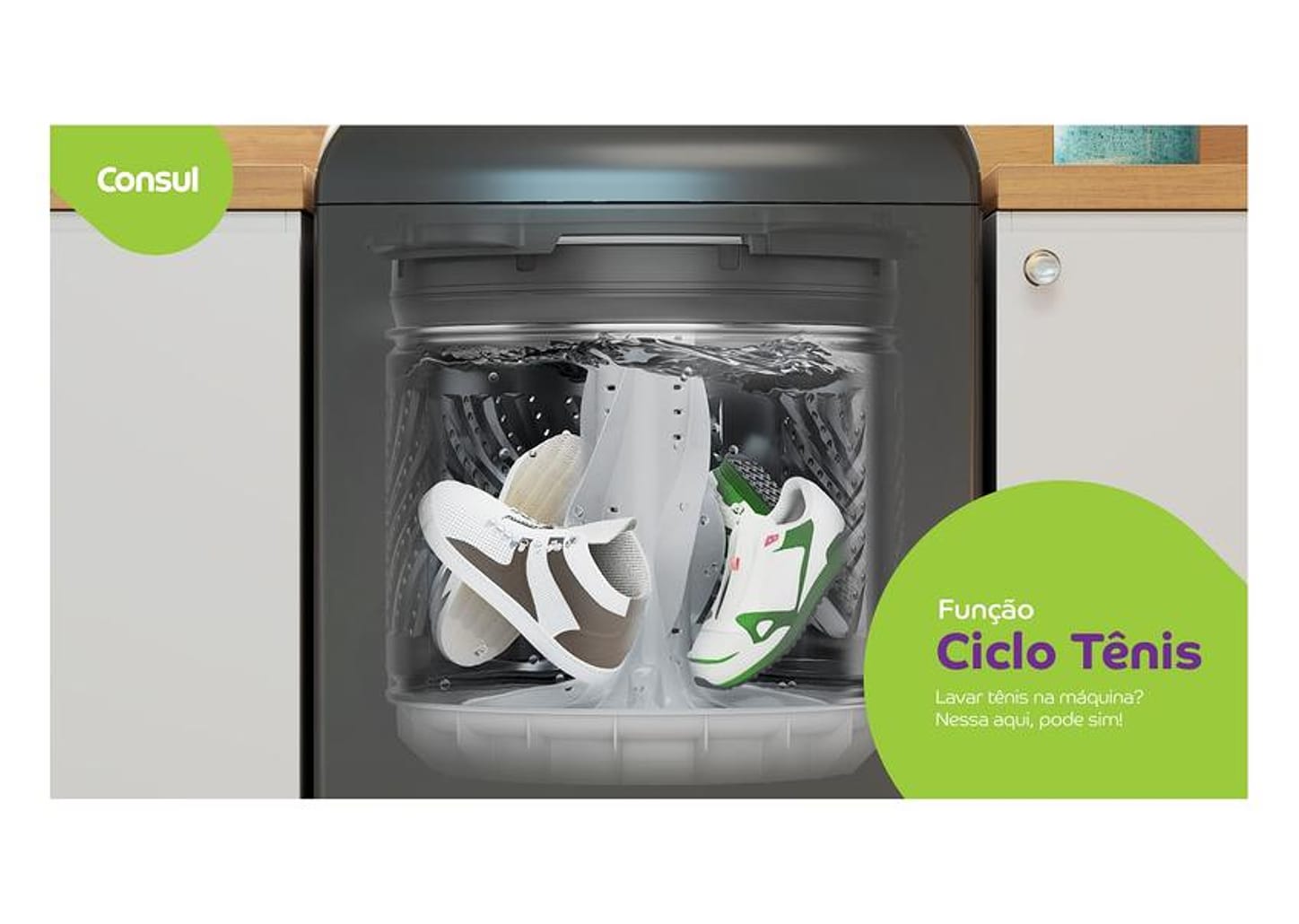 Lavadora de Roupas Consul 15kg 12 Programas de Lavagem Cinza Chumbo CWN15A9ANA