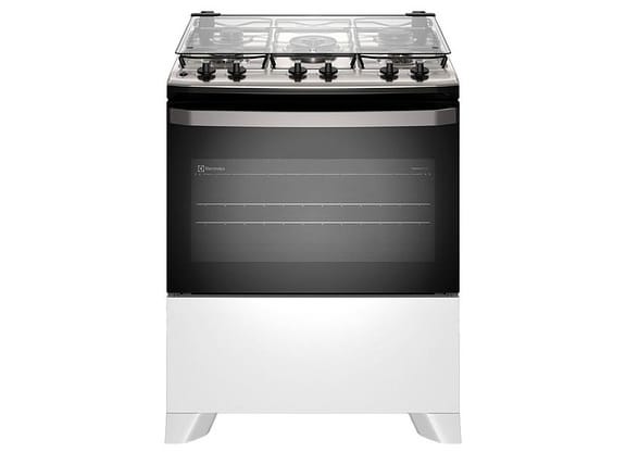 Fogão 5 Bocas Electrolux Inox Branco Efficient FE5IW