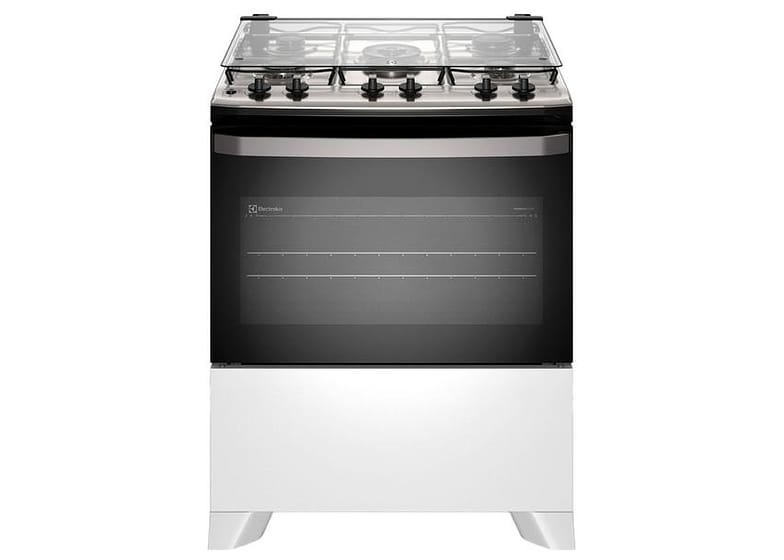 Fogão 5 Bocas Electrolux Inox Branco Efficient FE5IW