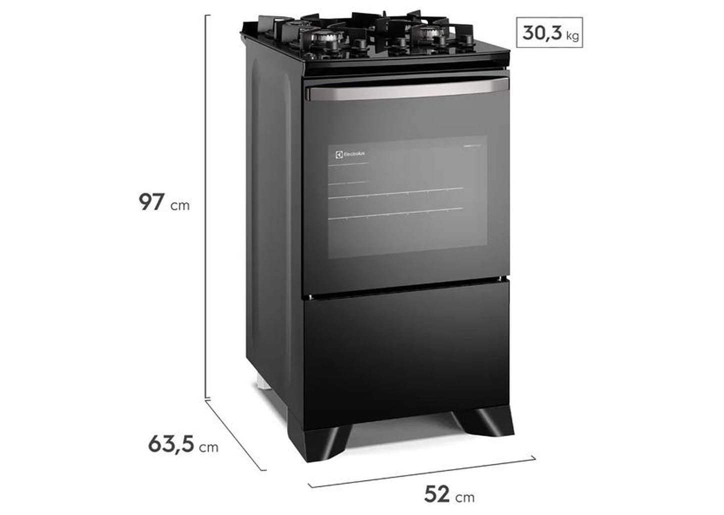 Fogão 4 Bocas Electrolux Preto