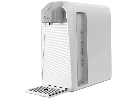 Purificador de Água Midea de Mesa e Parede Elétrico Branco Slim Pure JDD2580TW Água Gelada e Natural