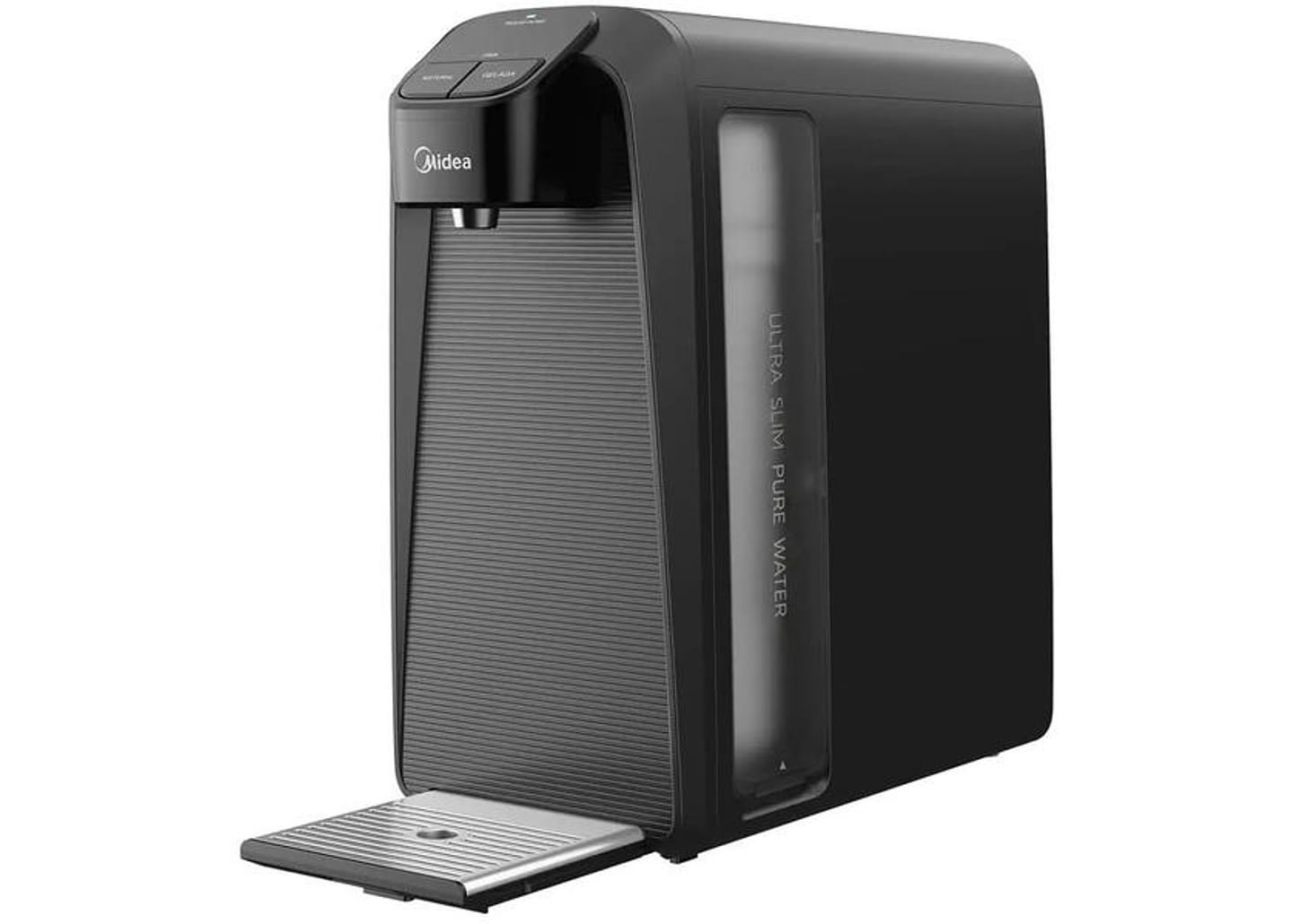 Purificador de Água Midea de Mesa e Parede Elétrico Cinza Slim Pure JDD2580TG Água Gelada e Natural