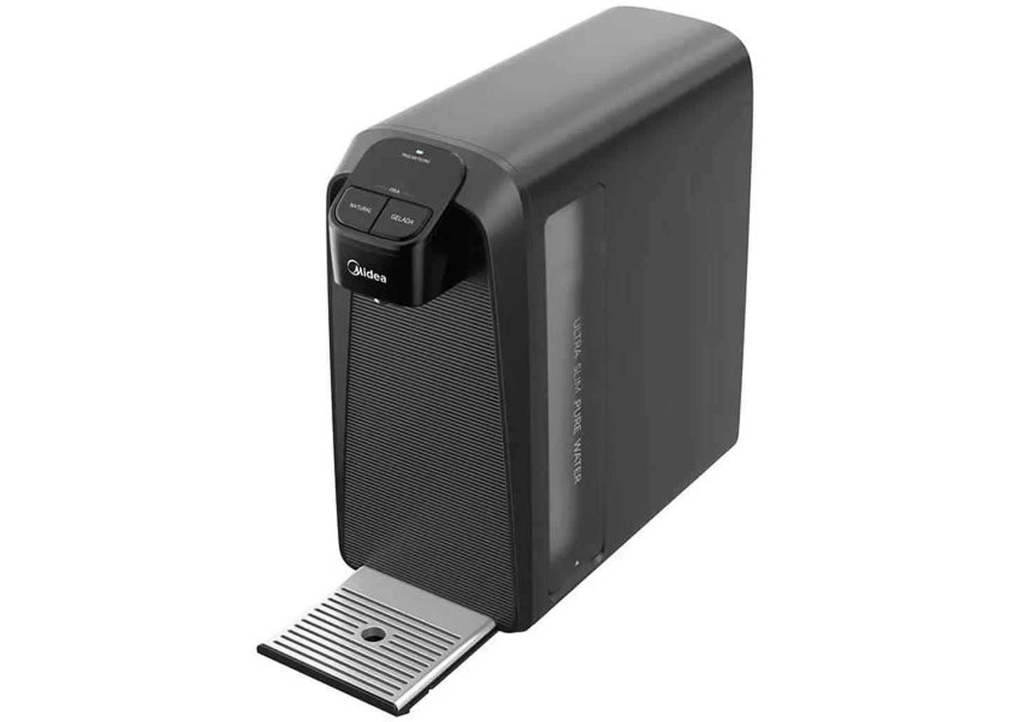 Purificador de Água Midea de Mesa e Parede Elétrico Cinza Slim Pure JDD2580TG Água Gelada e Natural
