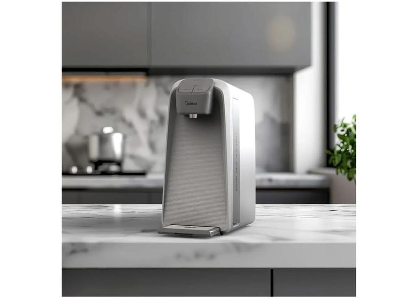 Purificador de Água Midea de Mesa e Parede Elétrico Branco Slim Pure JDD2580TW Água Gelada e Natural