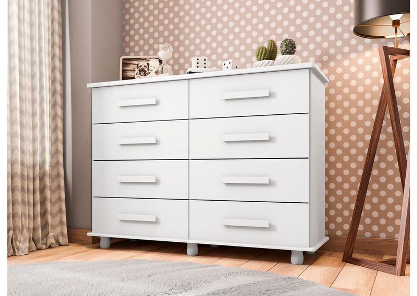 Cômoda 8 Gavetas Móveis Lanza Paris