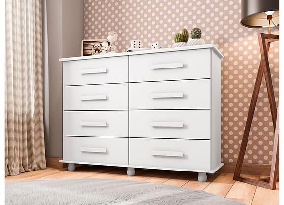 Cômoda 8 Gavetas Móveis Lanza Paris