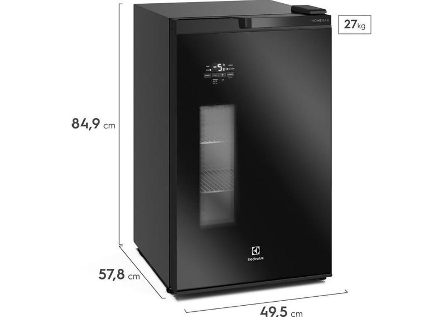Cervejeira Electrolux Home Bar EB100 Vertical Preta 108,5L Frost Free