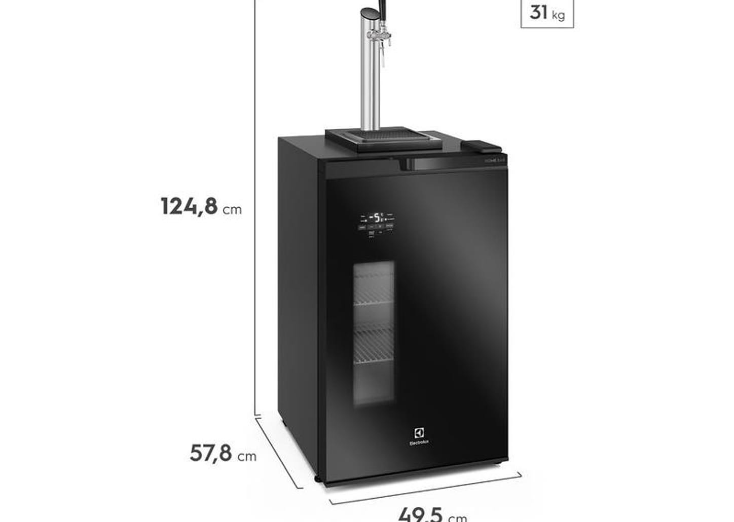 Cervejeira Electrolux Home Bar EB10C Vertical Preta 108,5L Frost Free
