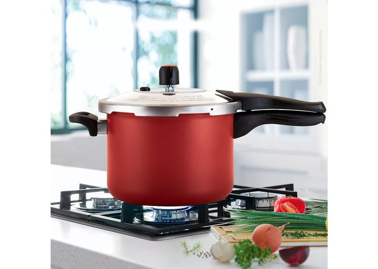 Panela De Pressão Alegrete Antiaderente 4,5L Fechamento Externo Vermelha Alegra