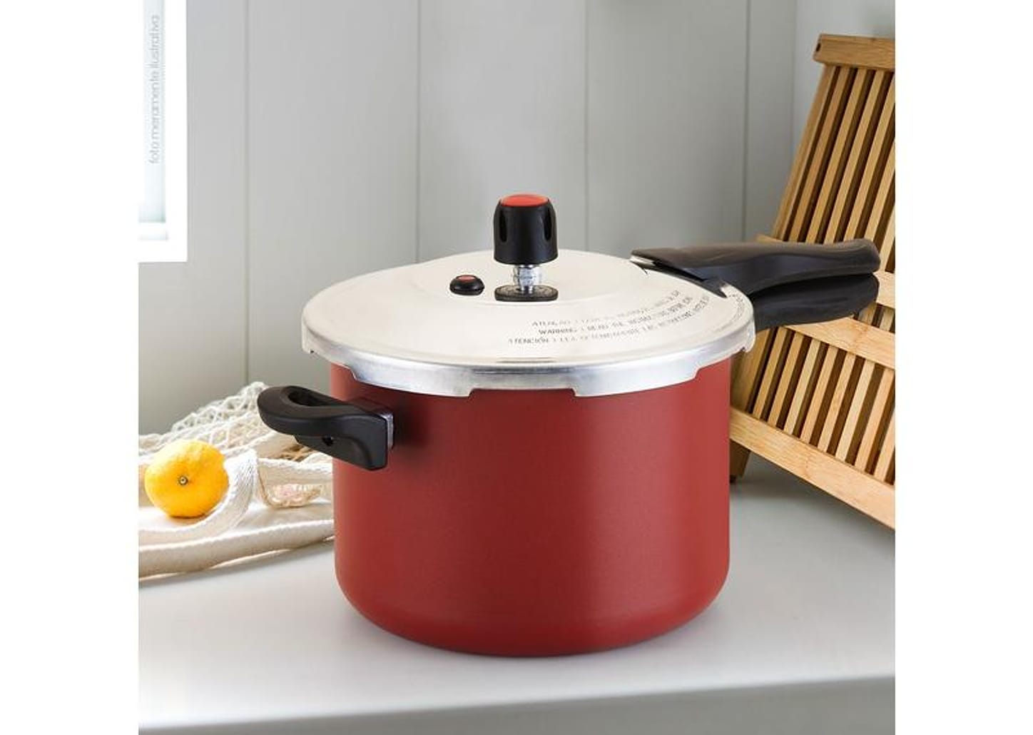 Panela De Pressão Alegrete Antiaderente 4,5L Fechamento Externo Vermelha Alegra