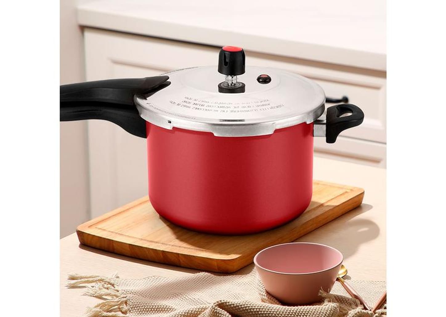 Panela De Pressão Alegrete Antiaderente 4,5L Fechamento Externo Vermelha Alegra