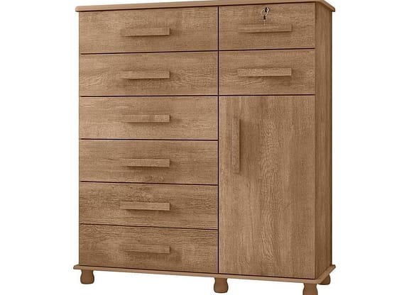 Cômoda Sapateira 1 Porta 8 Gavetas Móveis Lanza - Messina