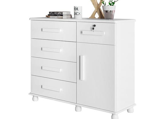 Cômoda Sapateira 1 Porta 5 Gavetas Móveis Lanza - Ibiza