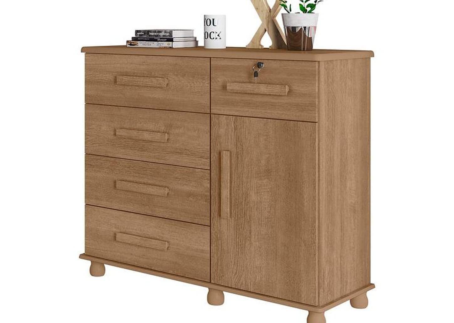 Cômoda Sapateira 1 Porta 5 Gavetas Móveis Lanza - Ibiza