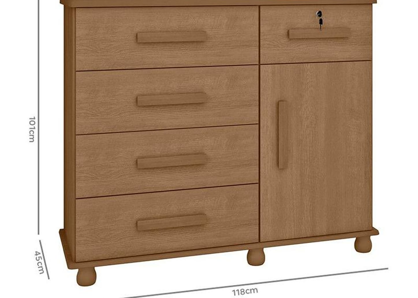 Cômoda Sapateira 1 Porta 5 Gavetas Móveis Lanza - Ibiza