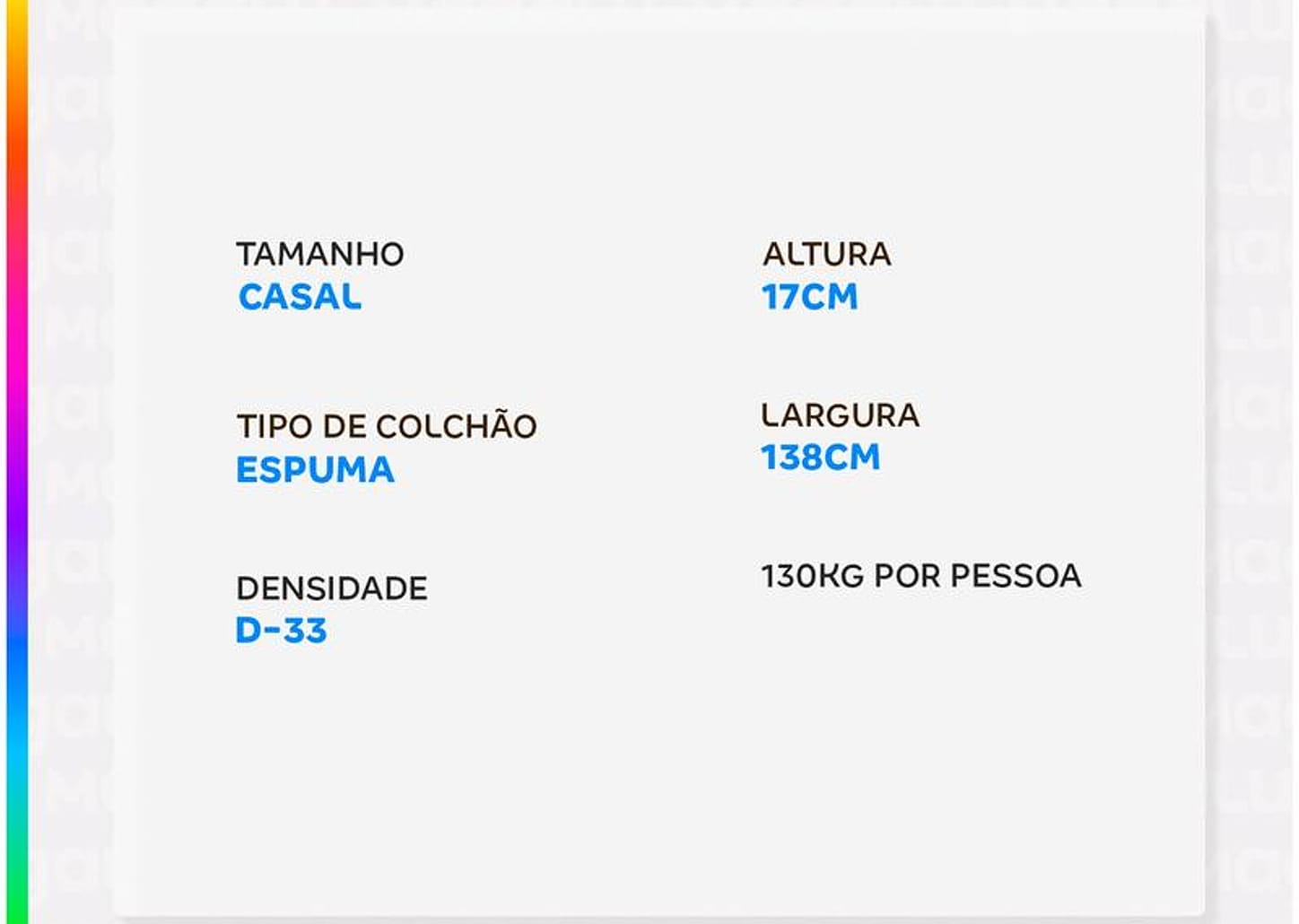 Colchão Casal Umaflex de Espuma D33 17x138x188cm Fit Firm