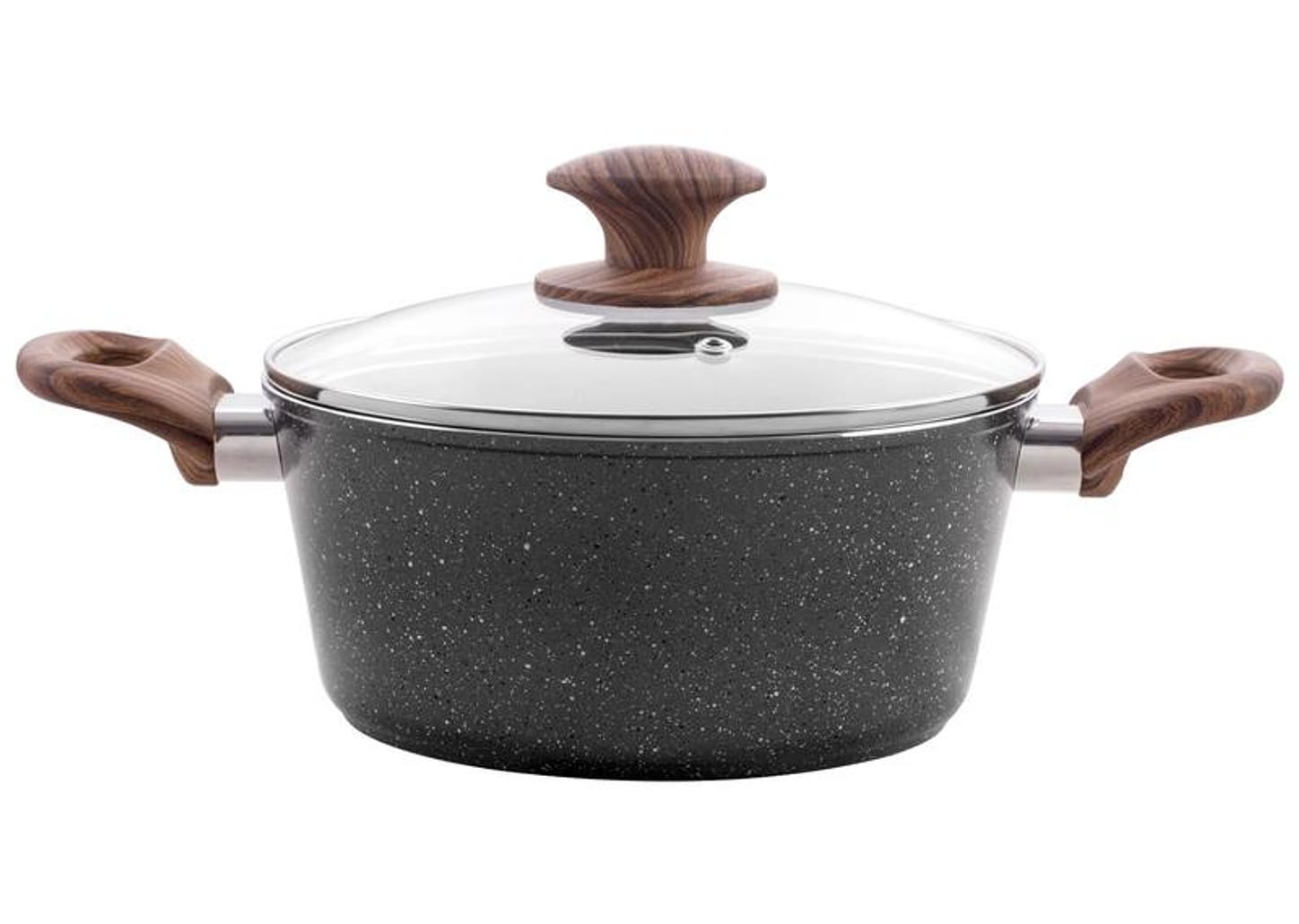 Jogo de Panelas Brinox de Alumínio Marble Cinza 5 Peças Optima