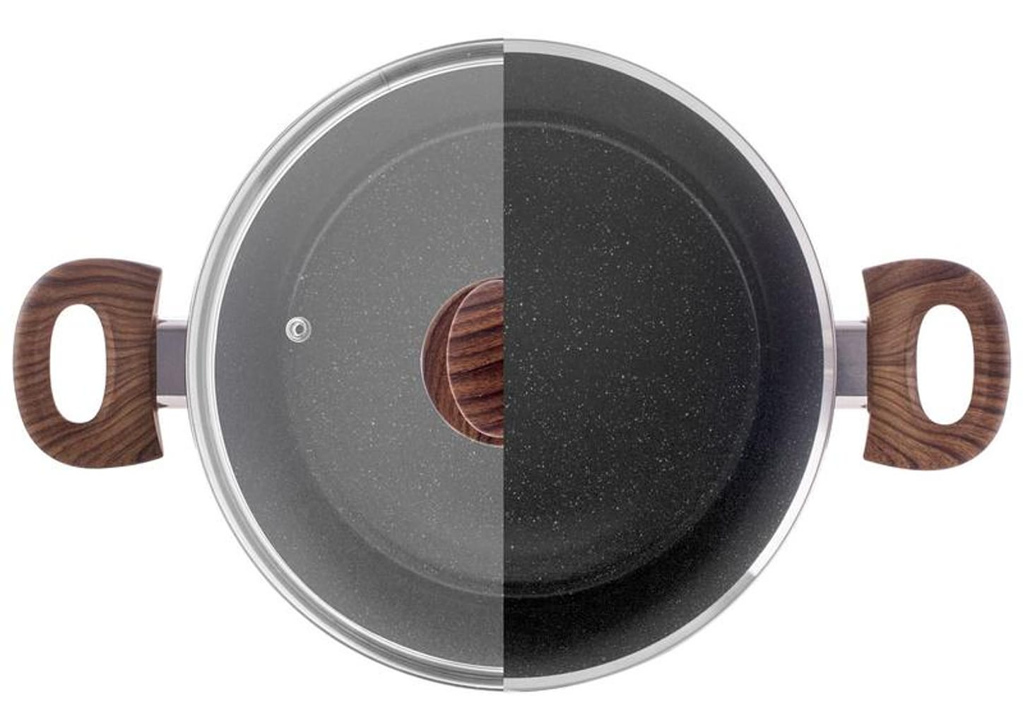 Jogo de Panelas Brinox de Alumínio Marble Cinza 5 Peças Optima