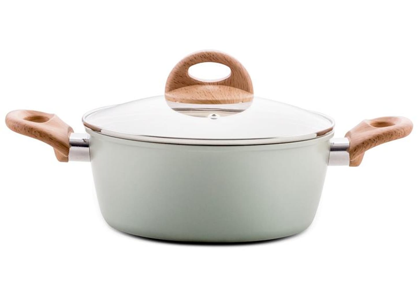 Jogo de Panelas Brinox de Alumínio Vanilla e Verde 5 Peças Optima