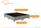 Base Cama Box Queen Bipartido 26x158x198cm New Prada