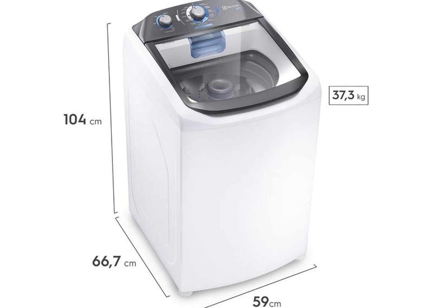 Lavadora de Roupas Electrolux 13kg Cesto Inox 10 Programas de Lavagem Branca Efficient LDA13