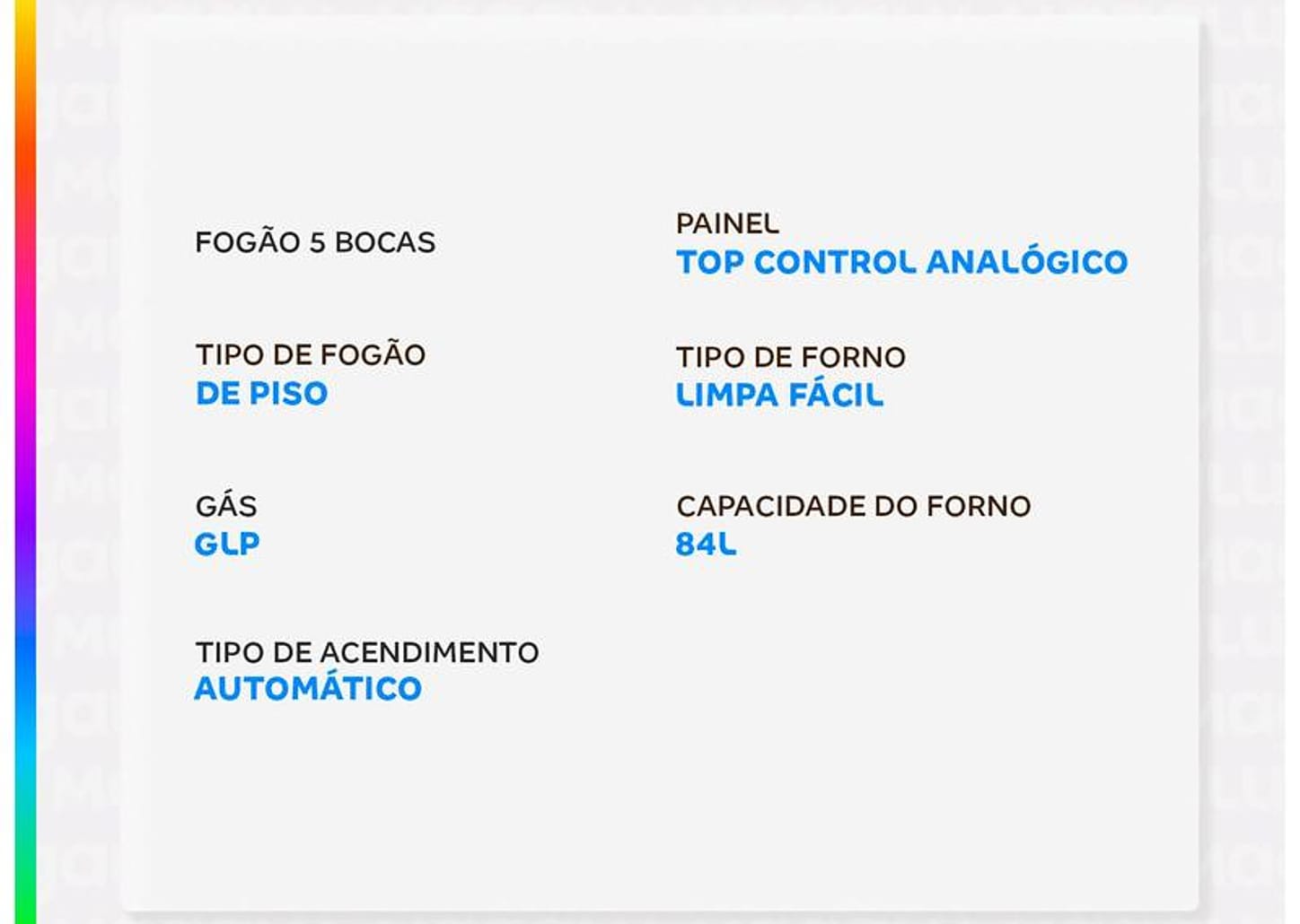 Fogão 5 Bocas Esmaltec Preto Mesa de Vidro Esmaltec Ideal Top Glass