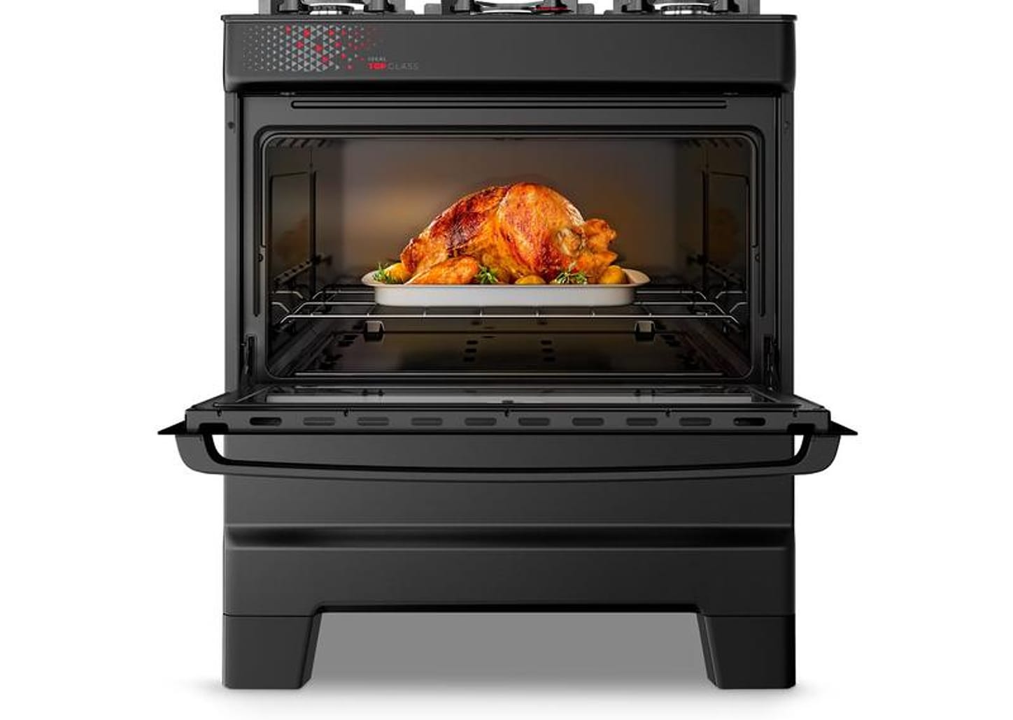 Fogão 5 Bocas Esmaltec Preto Mesa de Vidro Esmaltec Ideal Top Glass