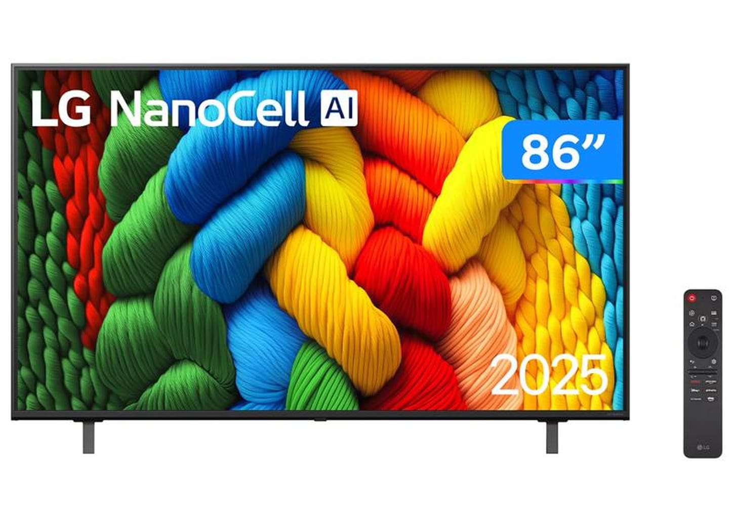 Smart TV 86" LG 4K Ultra HD NANO 86NANO80ASA webOS 25 α7 AI Processor 4K Gen8 Alexa 3 HDMI 2 USB