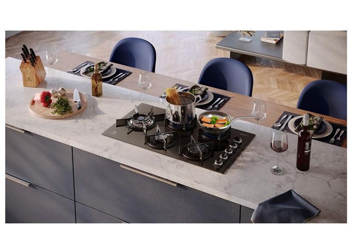 Cooktop 5 Bocas a Gás GLP Electrolux Preto Super Automático Expert KE5GW