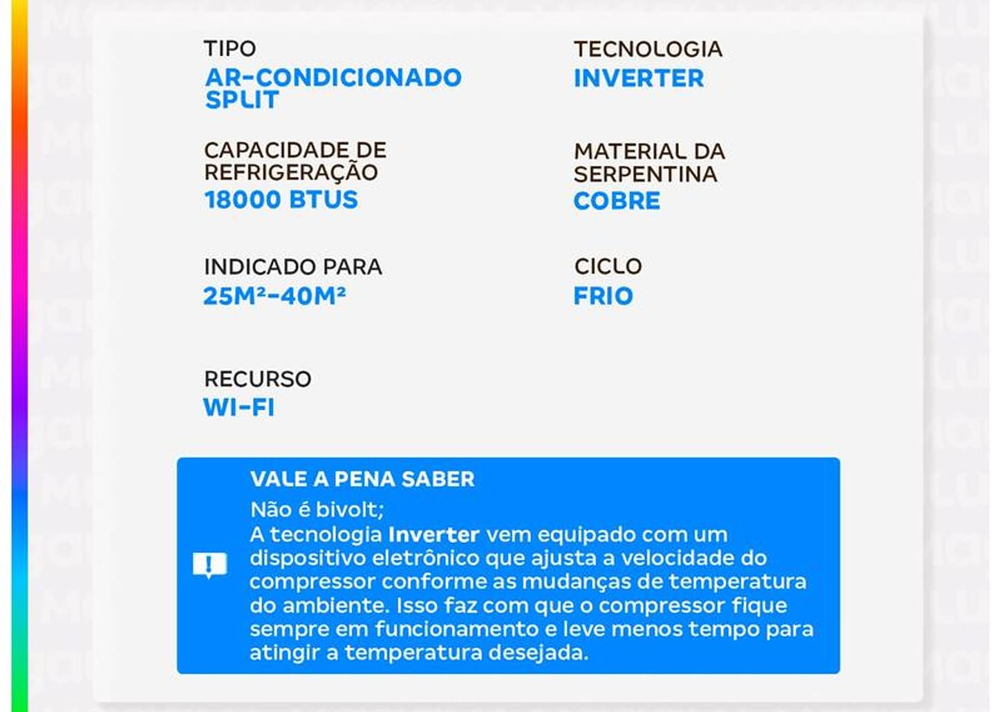 Ar-condicionado Split 18.000 BTUs Philco Inverter Frio Hi Wall PAC18FC INT