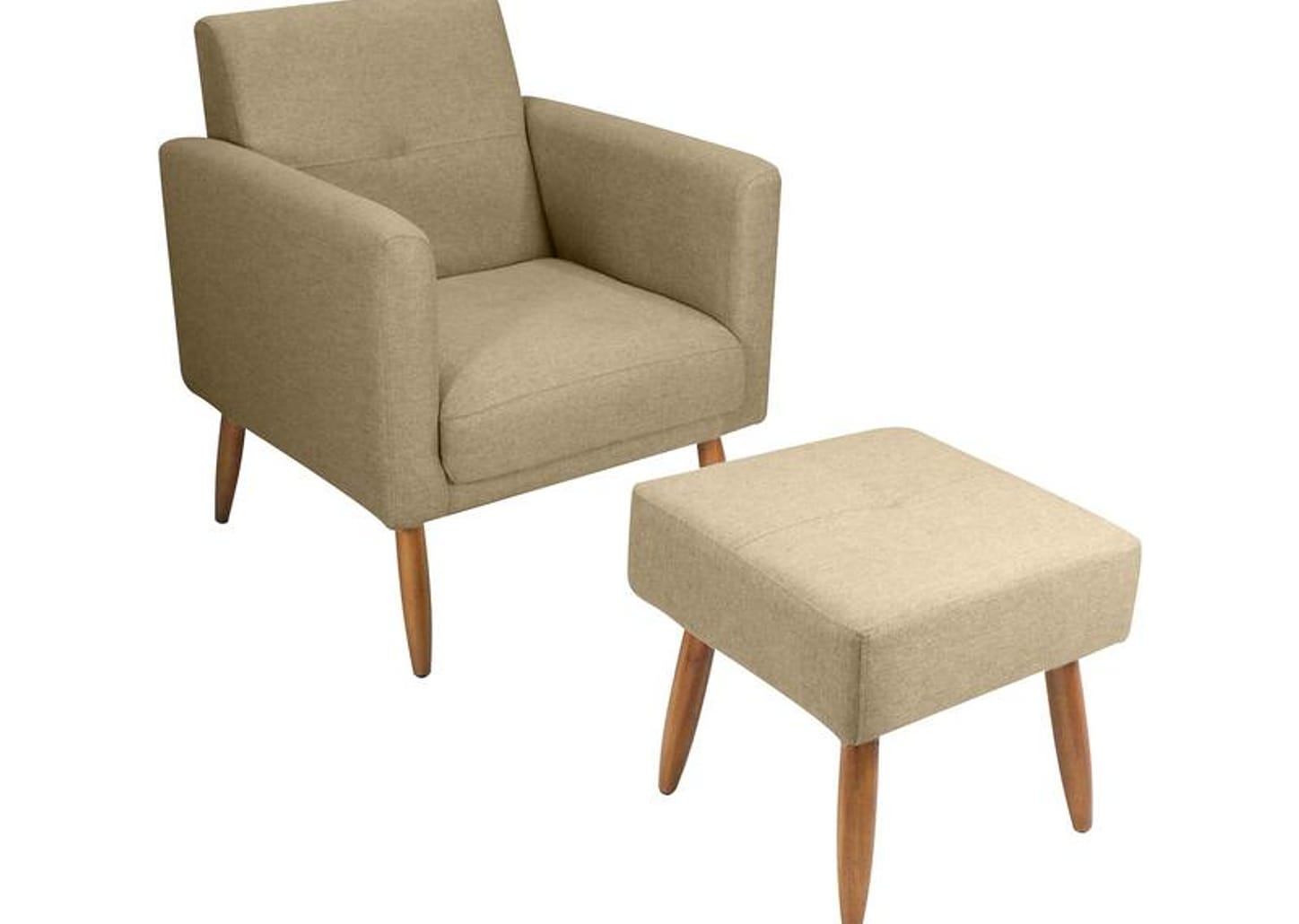 Poltrona Decorativa com Puff Moderno Matrix Pequim