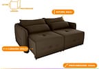 Sofá-cama 3 Lugares Retrátil Bipartido Reclinável Veludo Matrix Celine
