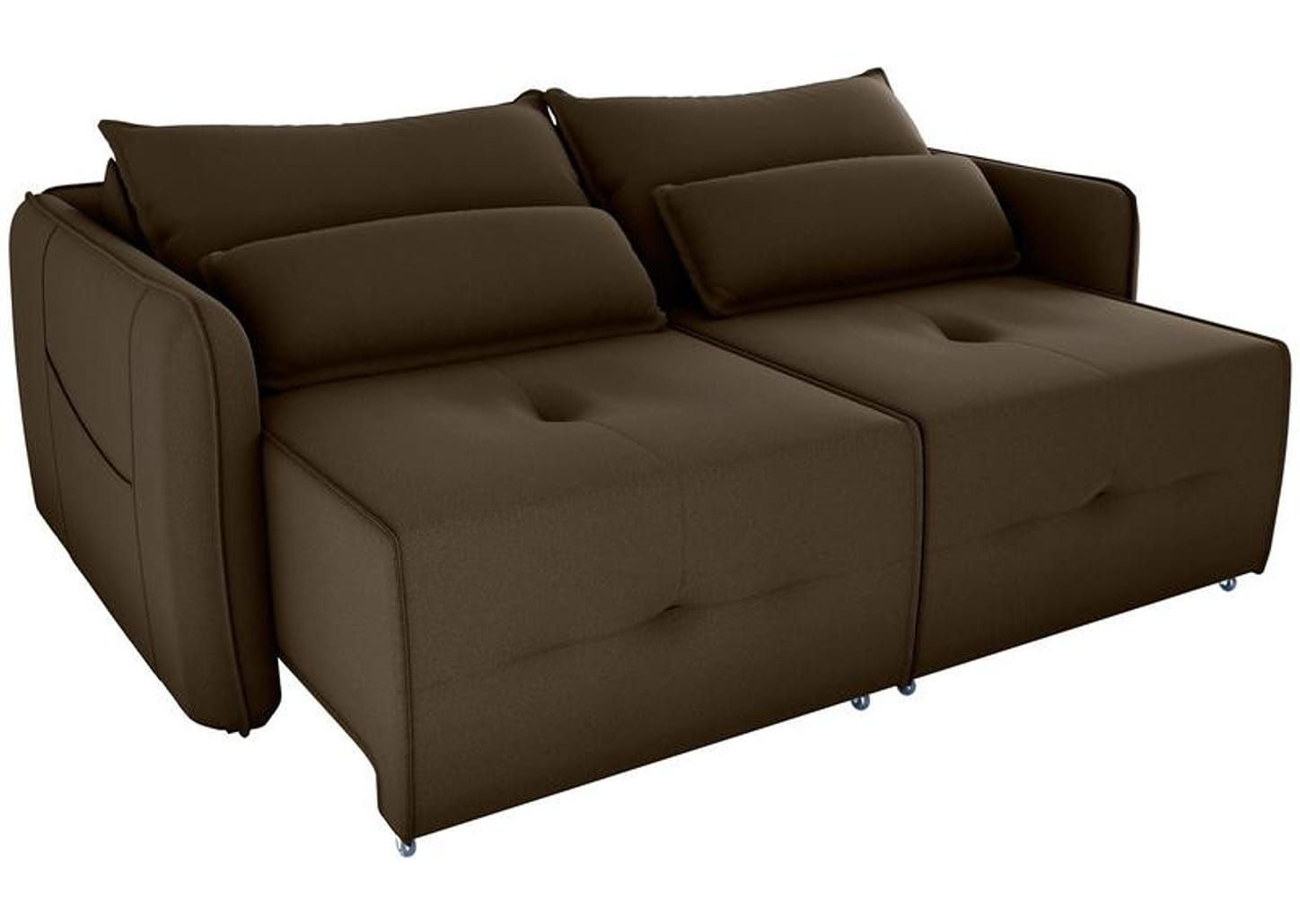 Sofá-cama 3 Lugares Retrátil Bipartido Reclinável Veludo Matrix Celine