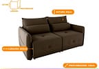Sofá-cama 3 Lugares Retrátil Bipartido Reclinável Veludo Matrix Celine