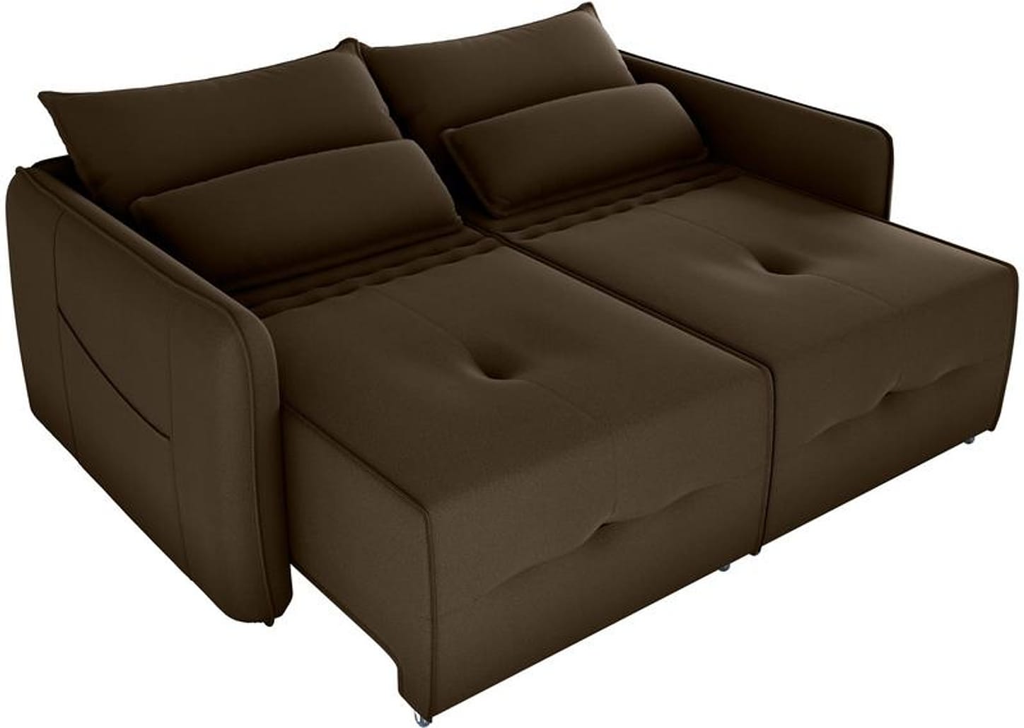 Sofá-cama 3 Lugares Retrátil Bipartido Reclinável Veludo Matrix Celine