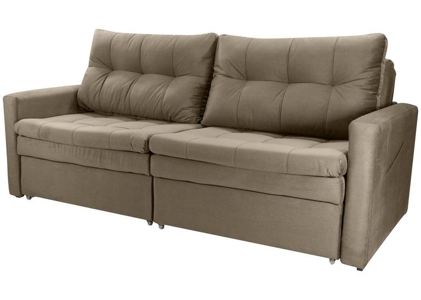 Sofá-cama Lugares Retrátil Bipartido Reclinável Veludo Matrix Nayla