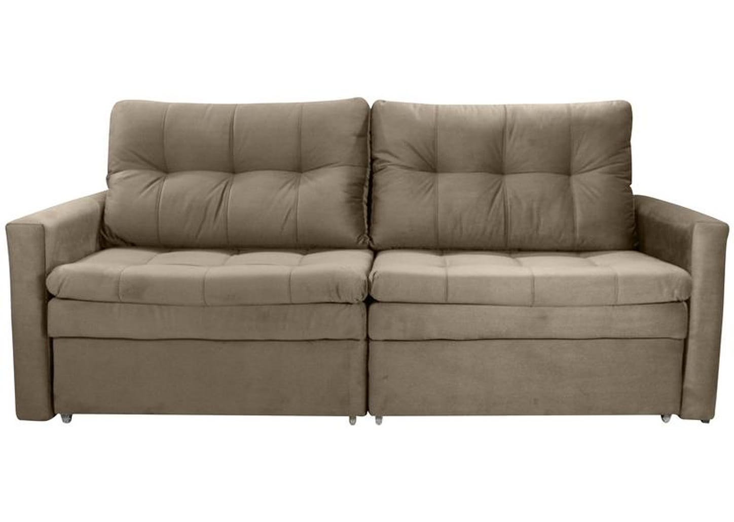 Sofá-cama Lugares Retrátil Bipartido Reclinável Veludo Matrix Nayla